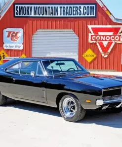 Vintage Black 1969 Charger Car Diamond Painting