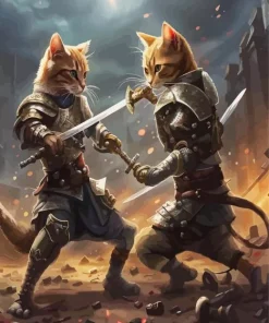 Warrior Cats Fighting Diamond Painting