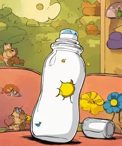 White Baby Cartoon Bottle Diamond Painting