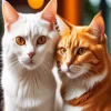 White And Ginger Cats Diamond Painting