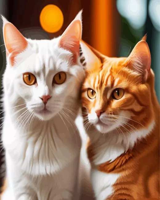 White and ginger cats Diamond Paintings White And Ginger Cats Diamond Painting