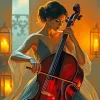 Woman Playing Cello Diamond Painting