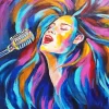 Abstract Woman Singing Diamond Painting