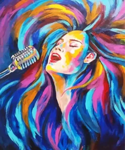 Abstract Woman Singing Diamond Painting
