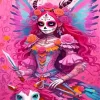 Aesthetic Girly Sugar Skull Diamond Painting