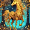 Aesthetic Golden Pegasus Horse Diamond Painting