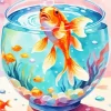Aesthetic Goldfish In A Bowl Diamond Painting