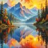 Aesthetic Mountain Sunset Diamond Painting