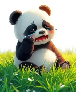 Aesthetic Sad Lonely Panda Art Diamond Painting