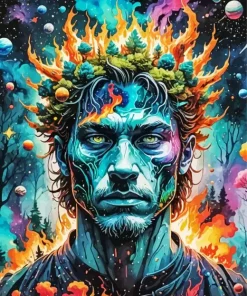 Aesthetic Trippy Face Diamond Painting