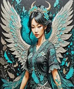 Asian Girl With Wings Diamond Painting