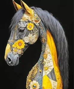 Black Horse Diamond Painting