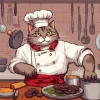 Cartoon Cat Chef Diamond Painting