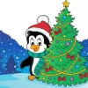 Cartoon Christmas Penguin Diamond Painting