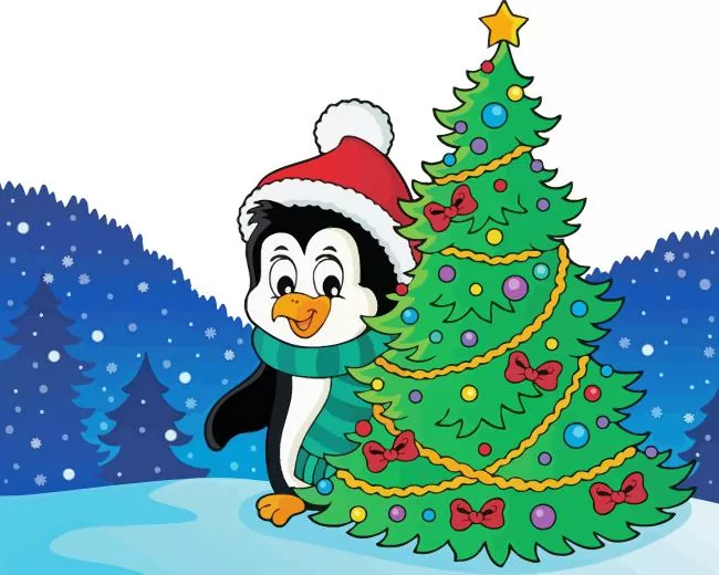 cartoon christmas penguin Diamond Paintings Cartoon Christmas Penguin Diamond Painting
