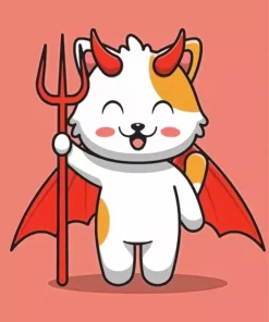 Cartoon Devil Cat Diamond Painting