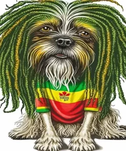 Cartoon Dog With Dreads Diamond Painting