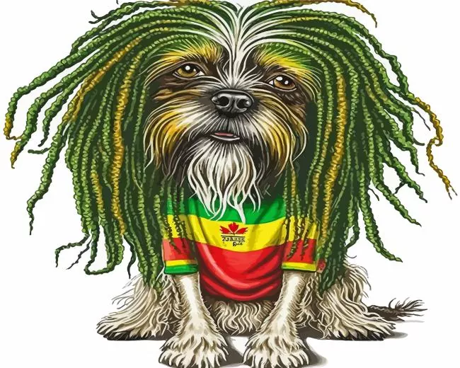 cartoon dog with dreads Diamond Paints Cartoon Dog With Dreads Diamond Painting