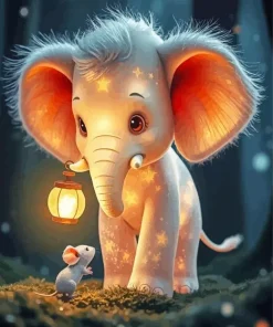 Cartoon Elephant And Mouse Diamond Painting