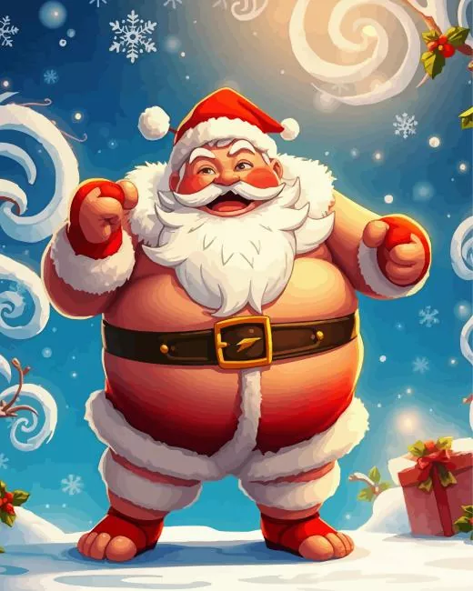 cartoon fat santa Diamond Paintings Cartoon Fat Santa Diamond Painting