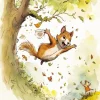 Cartoon Flying Squirrel Diamond Painting