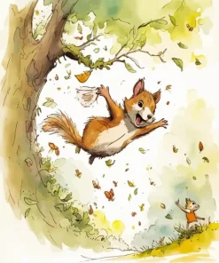 Cartoon Flying Squirrel Diamond Painting