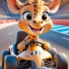 Cartoon Giraffe Driving Car Diamond Painting