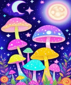 Cartoon Magic Mushrooms Diamond Painting