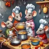 Cartoon Mice Cooking Diamond Painting