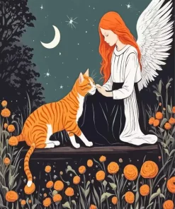Cat And Angel Diamond Painting