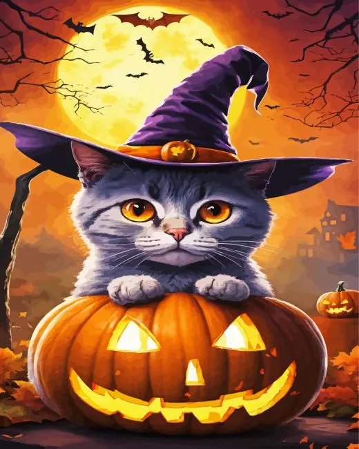 cat pumpkin Diamond Dotz Cat Pumpkin Diamond Painting