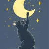 Cat Reaching For The Moon Diamond Painting