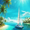 Catamaran In The Sea Diamond Painting