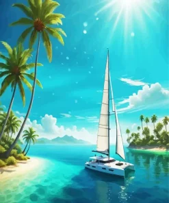 Catamaran In The Sea Diamond Painting