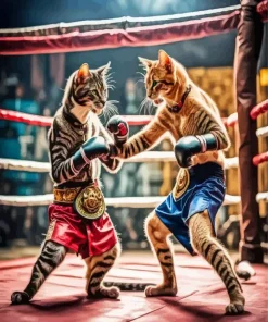 Cats Boxing Art Diamond Painting