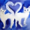 Cats Making Heart With Tail Art Diamond Painting