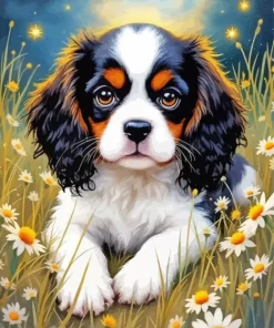 Cavalier King Charles Puppy Diamond Painting