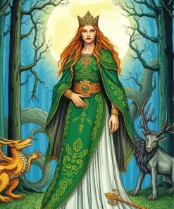 Celtic Princess And Creatures Diamond Painting