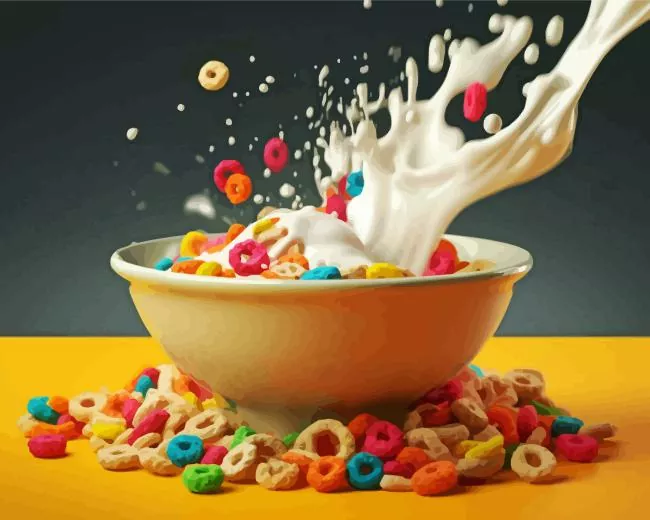 cereal and milk bow Diamond Paintings Cereal And Milk Bow Diamond Painting