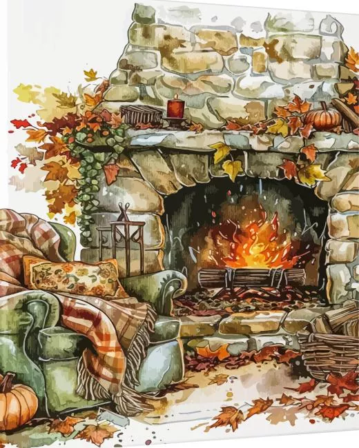 chair by fireplace Diamond Dotz Chair By Fireplace Diamond Painting