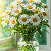 Chamomile In Glass Vase Diamond Painting