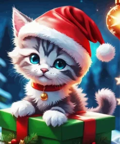 Christmas Cat Diamond Painting