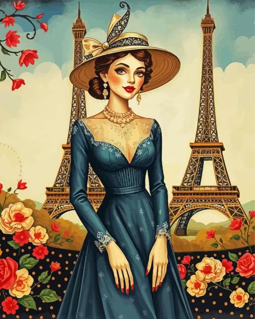 classy parisian lady art Diamond Paintings Classy Parisian Lady Art Diamond Painting