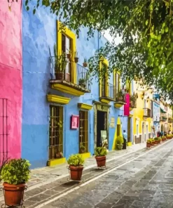 Colorful Mexican Houses Diamond Painting