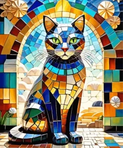 Cool Cat Mosaic Art Diamond Painting