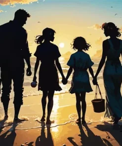 Cool Family Silhouette Diamond Painting