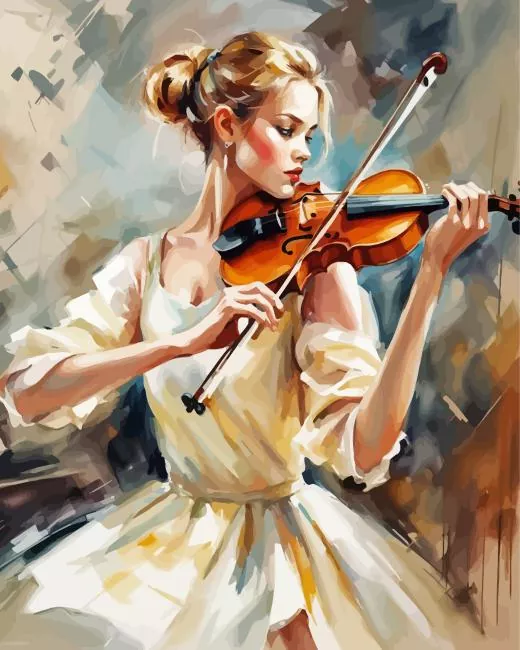 cool girl playing violin art Diamond Paintings Cool Girl Playing Violin Diamond Painting