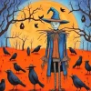 Cool Scarecrow With Crows Diamond Painting