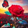 Cool Scarlet Butterfly Art Diamond Painting