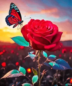 Cool Scarlet Butterfly Art Diamond Painting